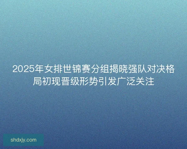 2025年女排世锦赛分组揭晓强队对决格局初现晋级形势引发广泛关注